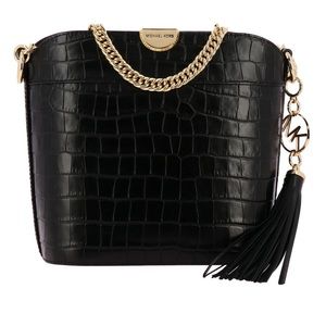 MICHAEL KORS Bea Medium Crocodile-embossed Leather Bucket Shoulder Bag